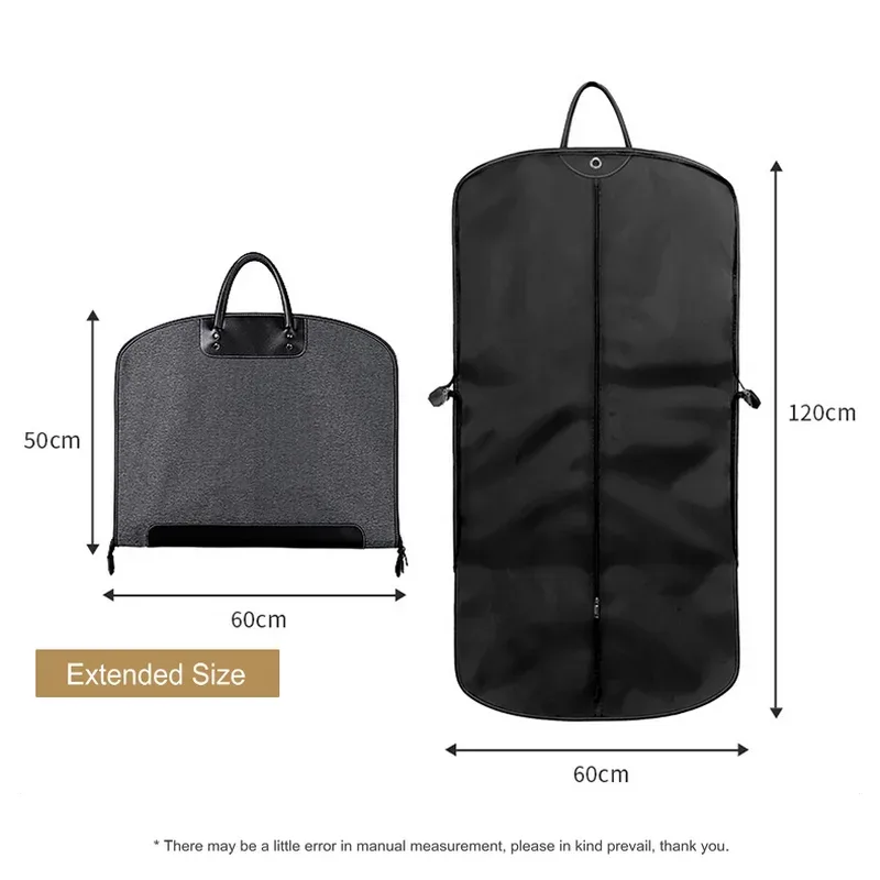 sac de transport pour costume homme haut de gamme, pour voyages d'affaires, sac à vêtements long et étendu, en tissu oxford épais, noir/bleu marine