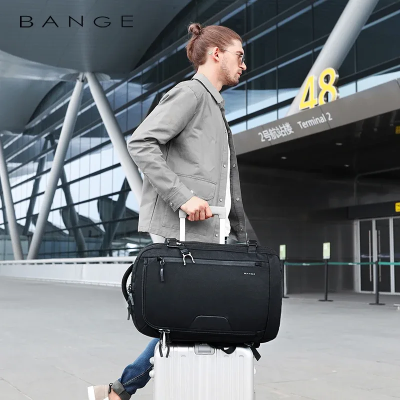 sac dos oxford université polyester noir bandes grises motif lettres grande capacité voyage extensible ceinture coussin air