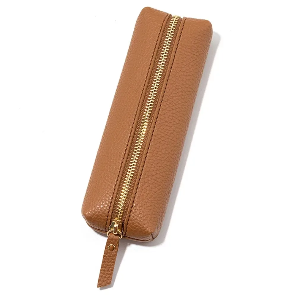 pochette à maquillage en cuir personnalisée, étui à crayons portable et souple, sac cosmétique multifonctionnel pour le rangement et les voyages, pour un usage quotidien