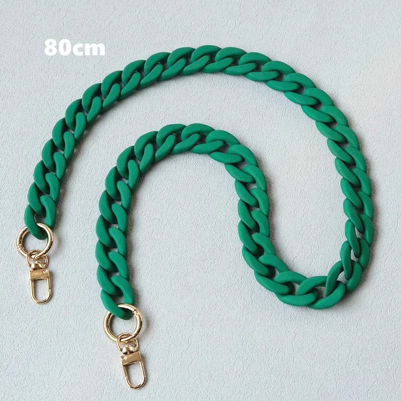 nouvelle chaîne d'accessoire de sac à main femme tendance, chaîne en résine givrée vert bonbon et bleu mat, sangle givrée pour pochette et sac à bandoulière femme