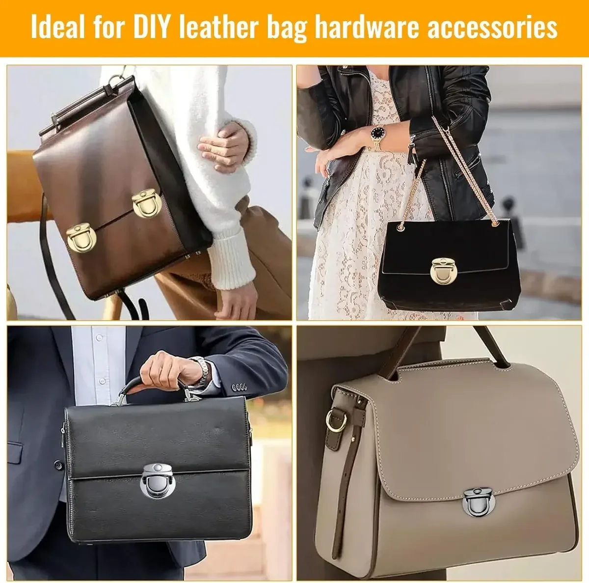 cadenas serrure tsa métal forme ovale bouton central poignée incurve couleur doré voyage sac main bandoulière transversale portefeuille usage travail artisanal