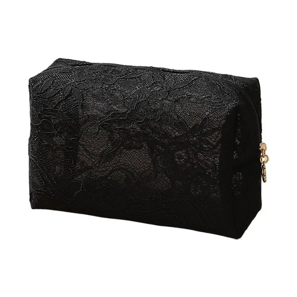 trousse de maquillage grande capacité en dentelle florale, pochette cosmétique imperméable, sac de voyage pour articles de toilette et rangement