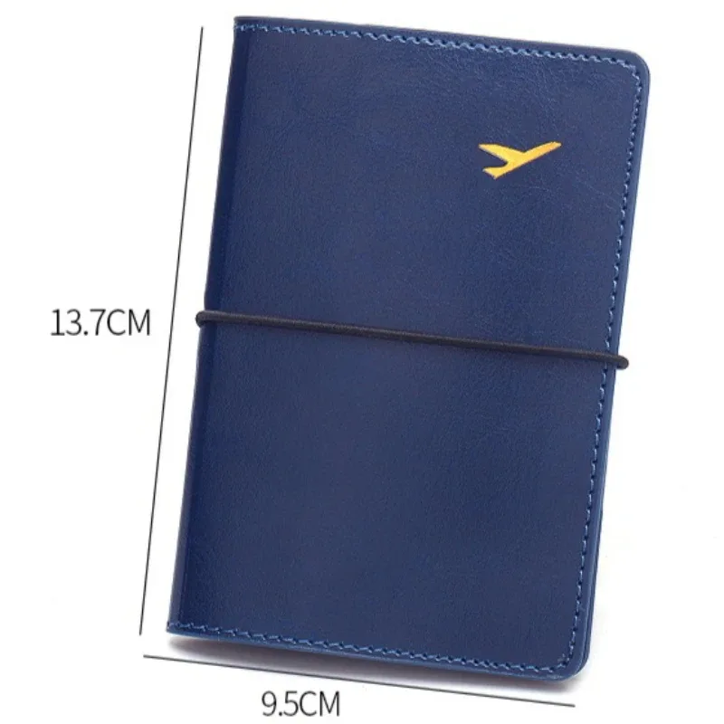 housse de passeport en cuir pu ultra fine avec bande élastique, étui de passeport pour femmes et hommes, porte-billets, porte-cartes d'identité, porte-passeport en cuir