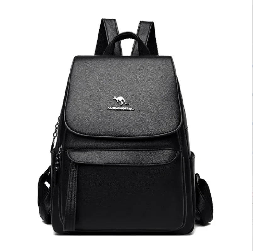 nouveau créateur de mode coréen pour femmes sac à dos en cuir souple grande capacité double sacs à bandoulière sac d'école sacs à dos de voyage décontractés