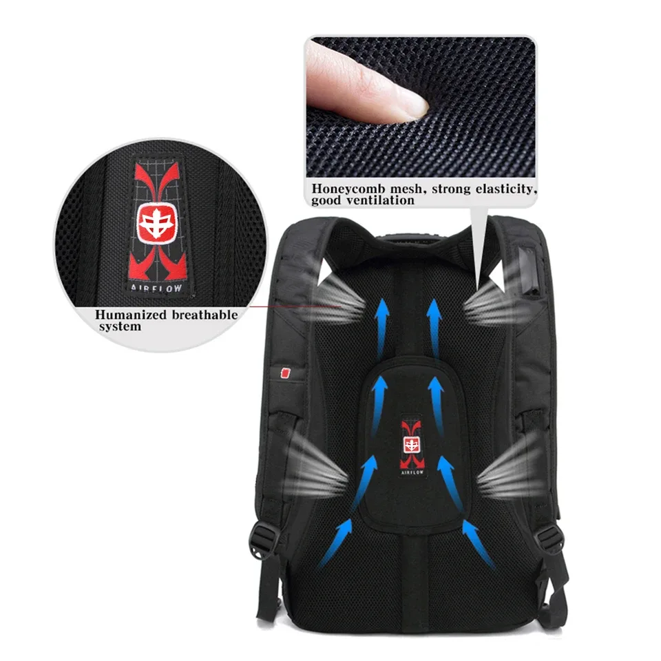 sac à dos suisse imperméable pour hommes, sacs à dos pour ordinateur portable 15.6/17 pouces, sacs de voyage scolaires, sac à dos d'affaires de grande capacité, mochila
