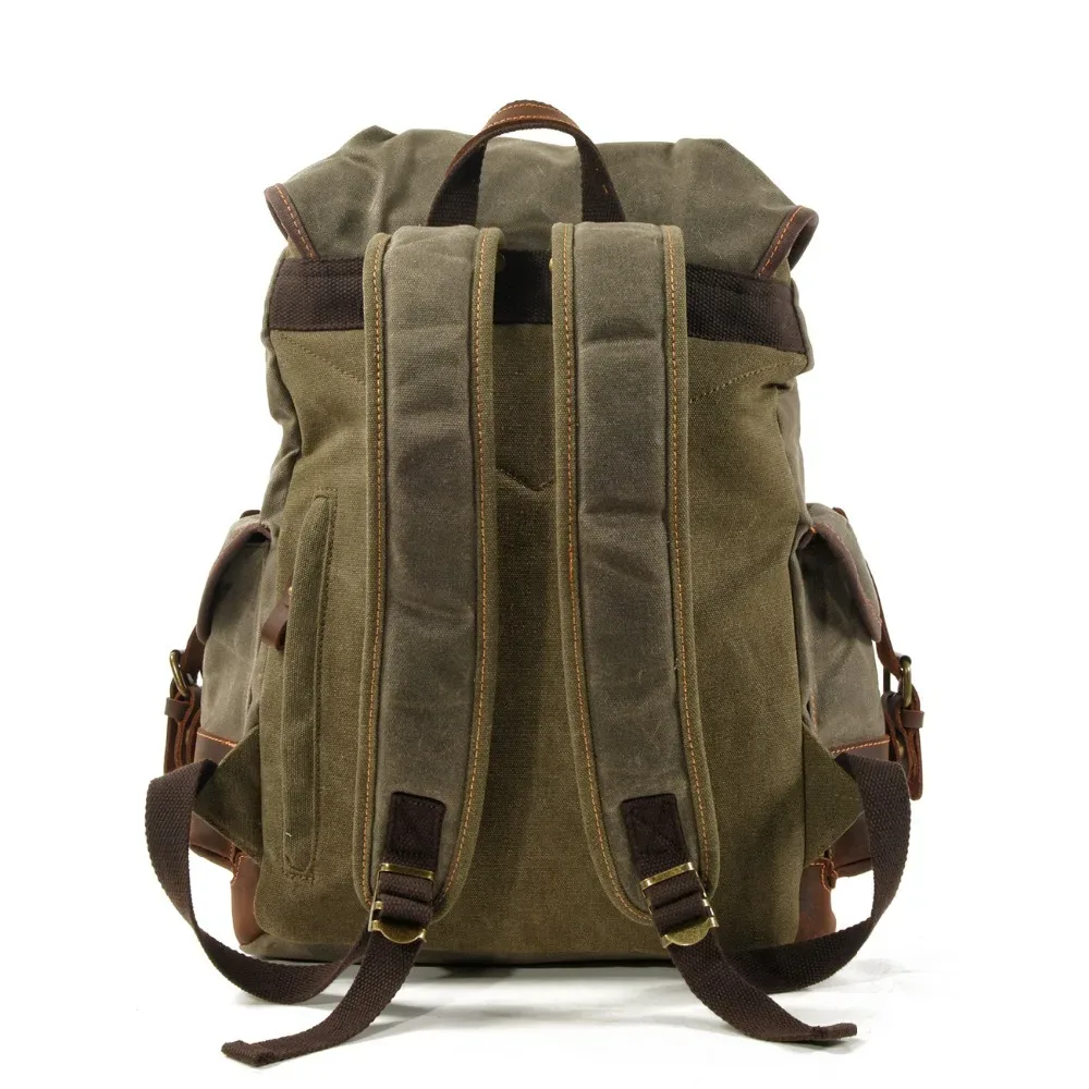 sacs à dos vintage en toile pour hommes, sacs à dos pour ordinateur portable, sacs à dos imperméables, grands sacs à dos de randonnée en toile cirée, sacs à dos de voyage vintage