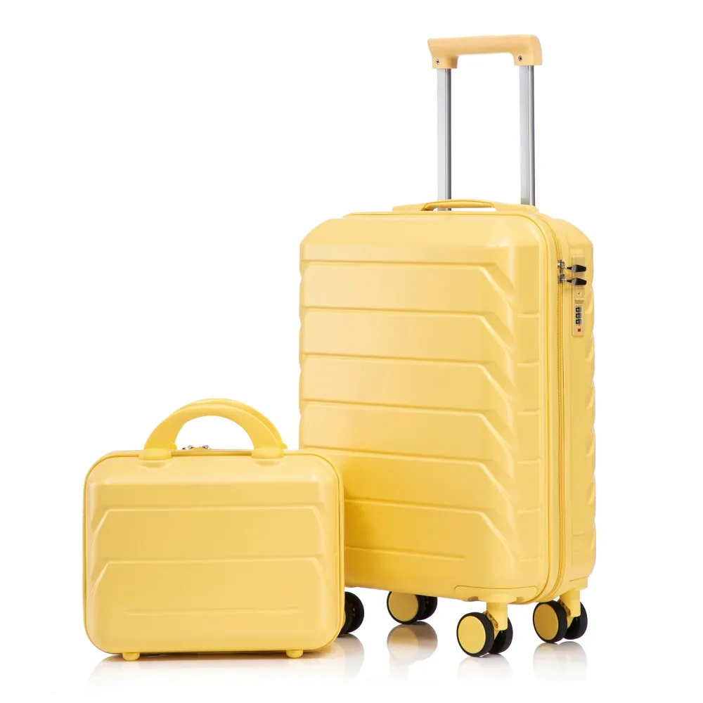 ensemble de valises de voyage en abs à roulettes avec serrure à combinaison, sac trolley tendance