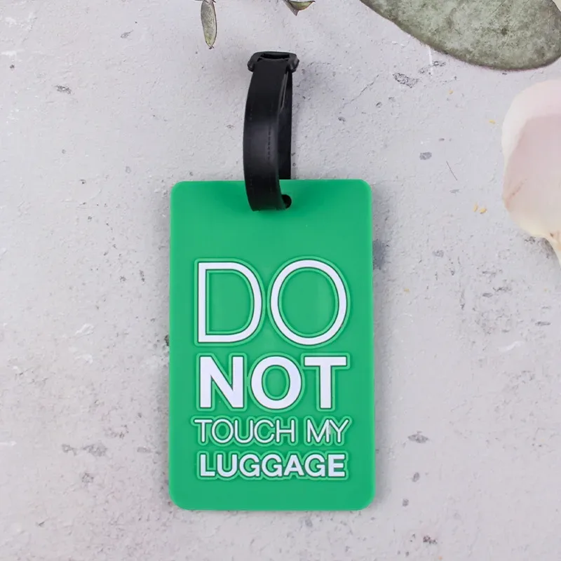 accessoires de voyage : étiquette de bagage en pvc, motif dessin animé mignon, avec emplacement pour nom, id, adresse et carte d'embarquement