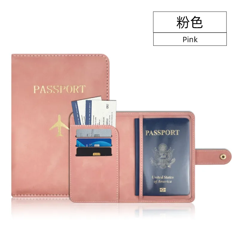 couverture de passeport à loquet d'avion unisexe, couverture de passeport de voyage, porte-carte d'identité, porte-carte de crédit, porte-passeport, accessoires de voyage
