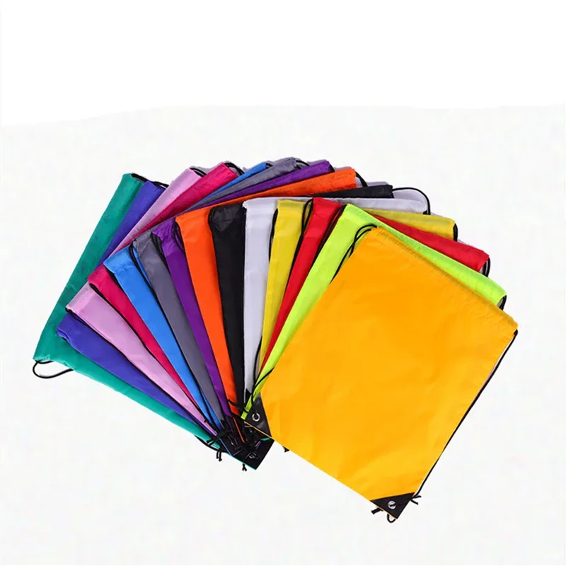 sac à dos de sport étanche avec cordon de serrage, pochette avec logo imprimé personnalisé pour hommes, femmes et étudiants