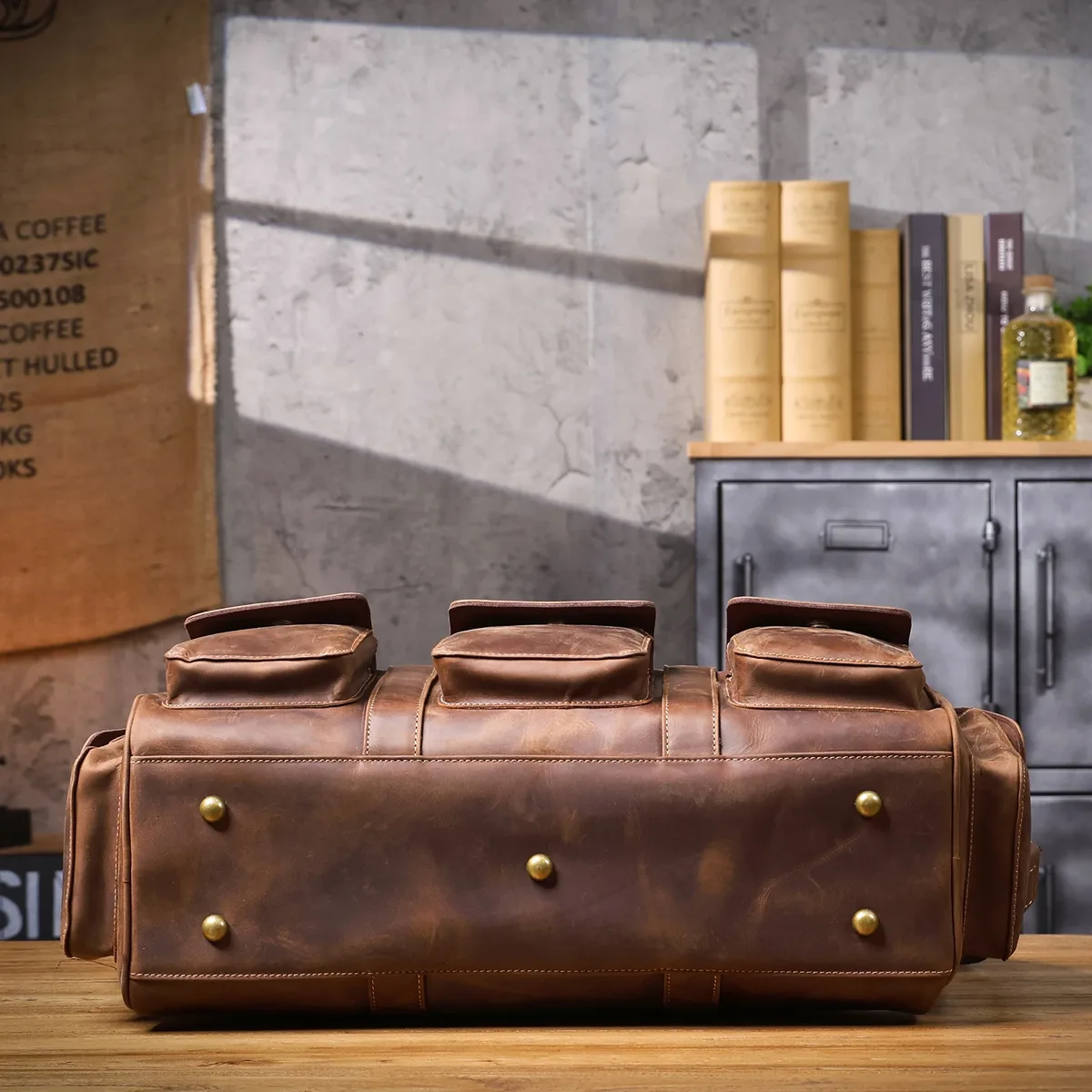 sac de voyage pour homme s.worker, grande capacité, en cuir véritable, cuir de vachette vintage, sac de week-end, sac de sport, style rétro