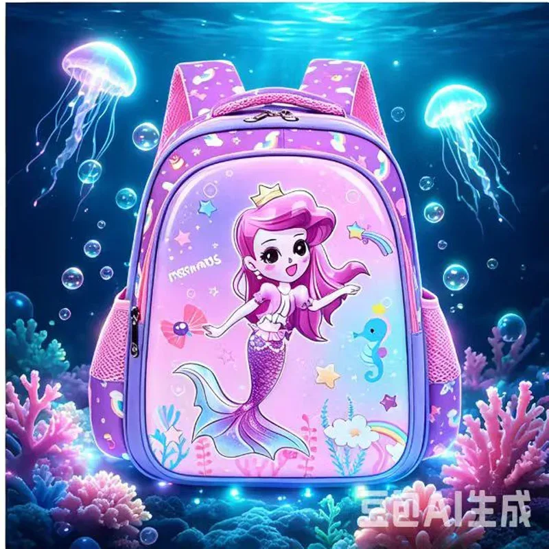 sac à dos pour enfants, sac à dos pour filles de l'école primaire, sacs à dos pour la maternelle, sacs à dos pour enfants avec motif de sirène 3d, sac à dos d'école pour enfants