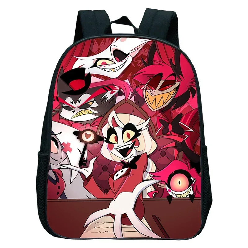 sacs à dos anime hazbin tendance, sacs de maternelle imperméables pour filles et garçons, cartable d'école anime hotel, petit sac à dos pour enfants, mochila