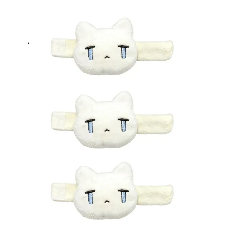 pendentif en peluche chat mignon aux larmes, décoration de sangle de sac à dos à velcro, accessoires de sac à clés en peluche de dessin animé, cadeau esthétique pour ami