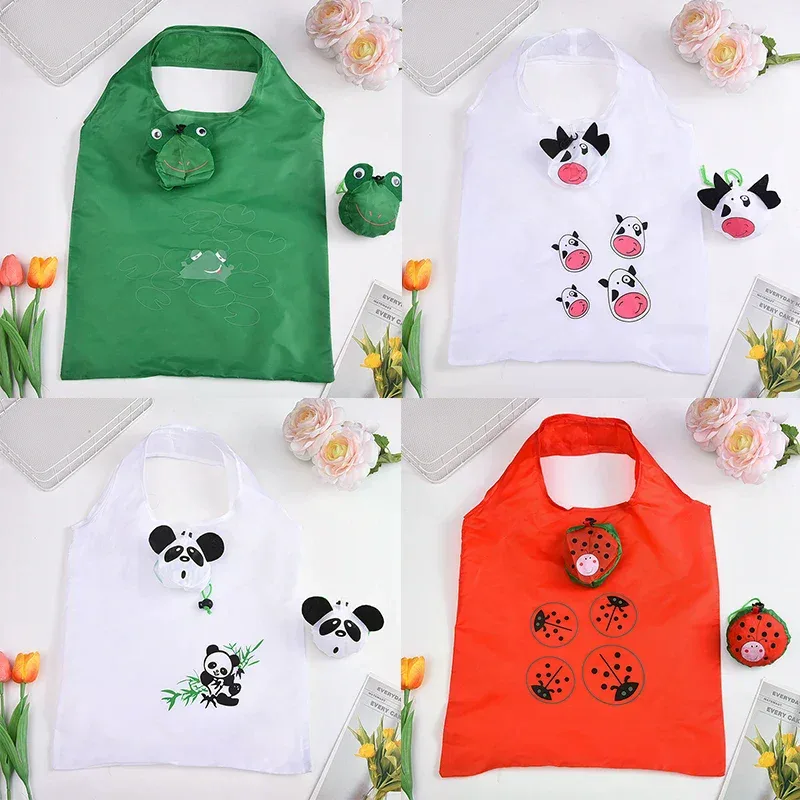 fourre-tout d'épicerie pliable imprimé animal, sac réutilisable de grande capacité, pochette de rangement de supermarché, achat écologique