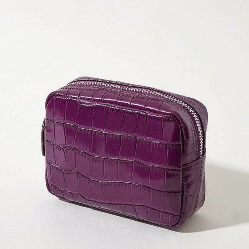 personnaliser les initiales en cuir véritable motif crocodile pochette mini boîte sacs de maquillage pour les femmes de luxe concepteur 2026 nouveau en cuir de vache naturel voyage affaires organisateur sac