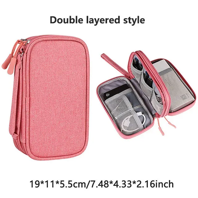 sac de rangement numérique portable multicolore pour voyage - pochette organisatrice de câbles électroniques pour chargeurs, câbles usb, batteries externes, écouteurs