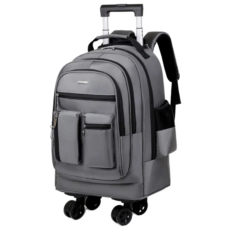 sac à dos de voyage d'affaires multifonctionnel avec roues pivotantes, sac à dos pour ordinateur portable durable et étanche de grande capacité pour court voyage