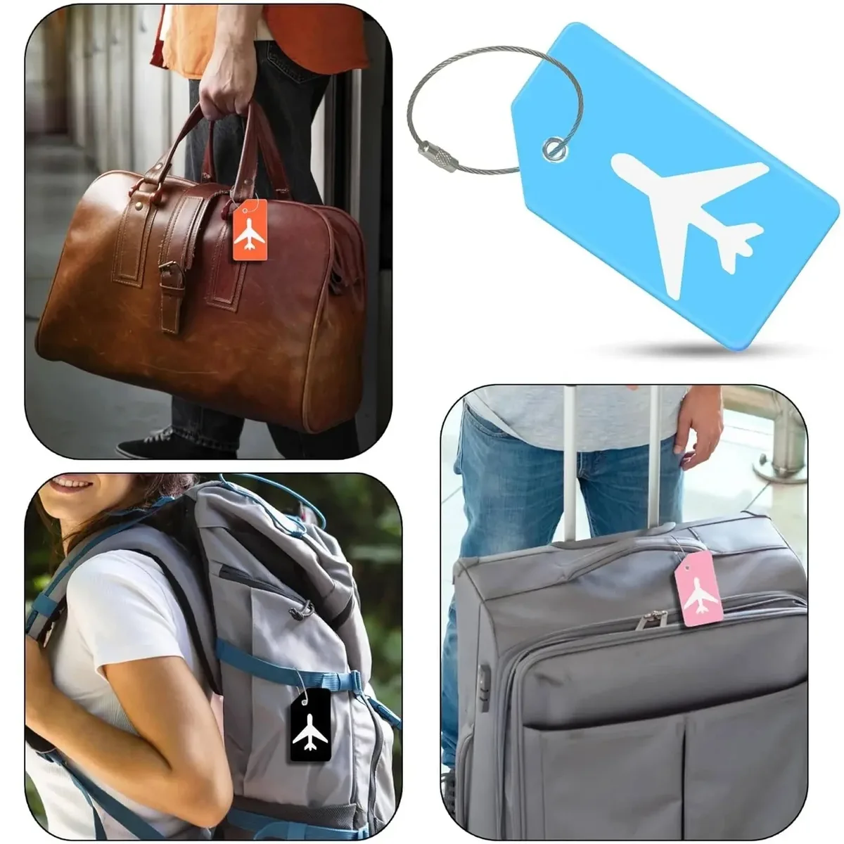 étiquette de bagage portable durable, étiquette d'adresse pour valise, étiquette de bagage pour l'embarquement, pendentifs anti-perte, accessoire de voyage, styles multiples