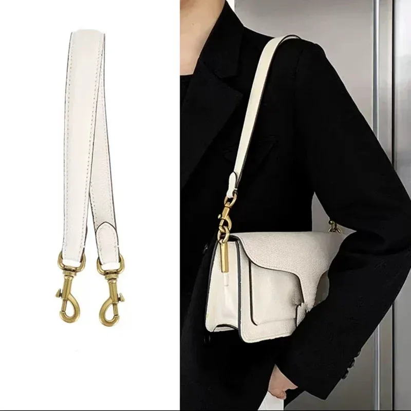 Ceinture Sac Cuir Elégante Bouton Doré Blanc Noir Marron Remplacement Accessoire Sangle Bandoulière Amelioration Do It Yourself