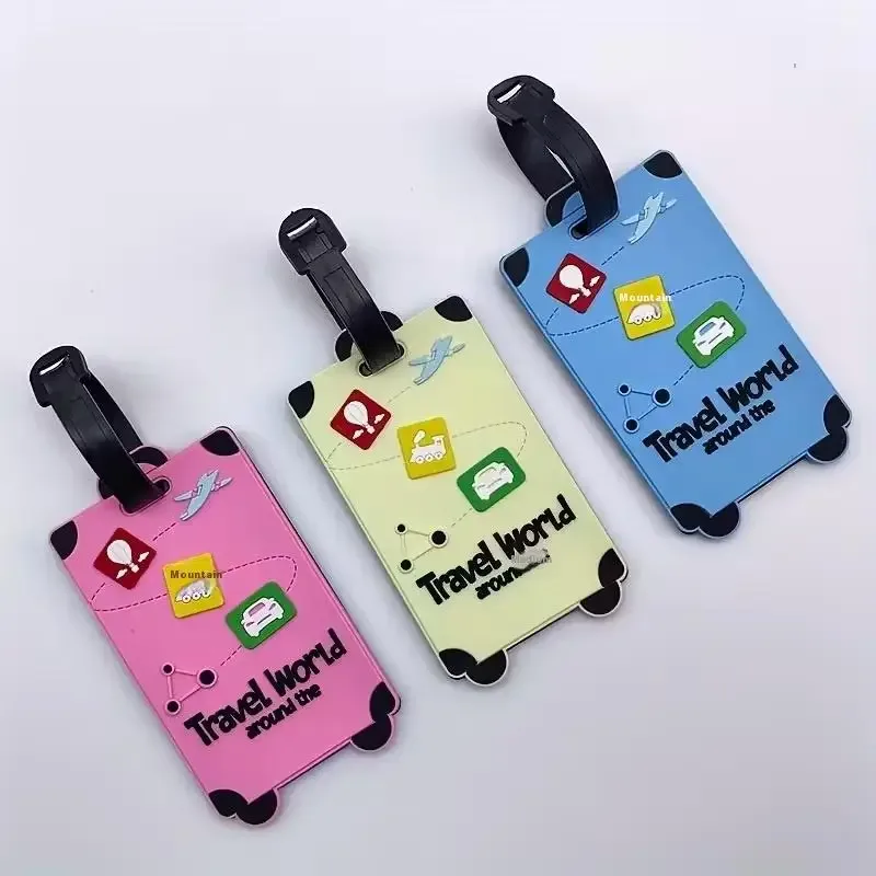 vente flash : étiquette à bagages en caoutchouc souple, anti-perte, inscription, identification logistique, carte d'embarquement, étiquette de valise, étiquette à bagages en silicone