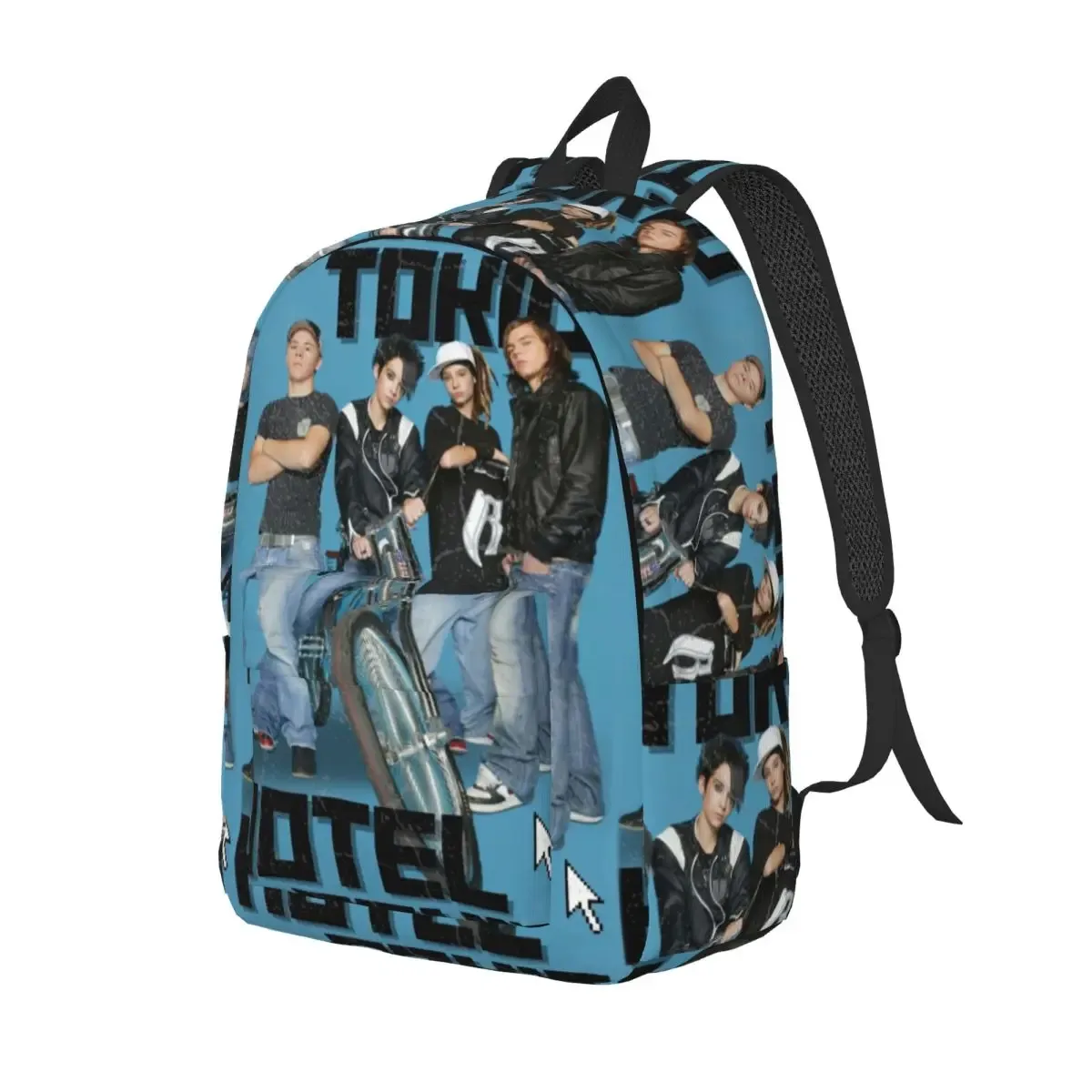 tokio hotel billkaulitz sac à dos pour hommes femmes décontracté étudiant affaires sac à dos rock musique ordinateur portable sac à bandoulière durable