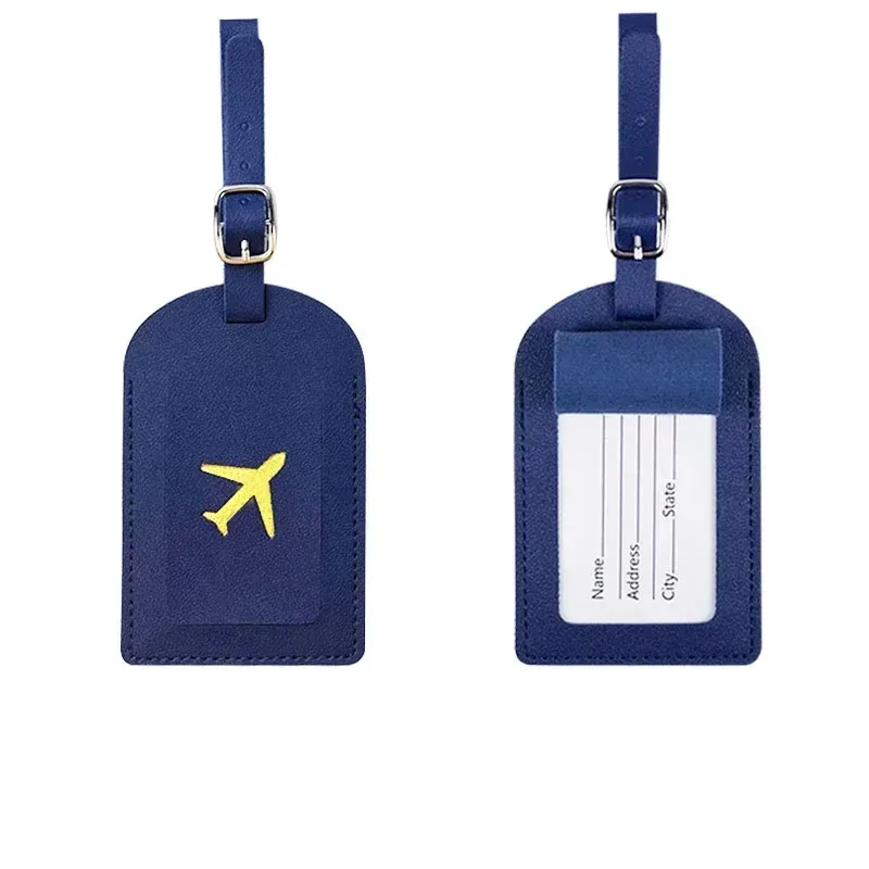 étiquette de bagage femmes hommes en cuir pu valises de voyage étiquette d'identification bagages sac d'embarquement étiquettes nom id adresse support accessoires