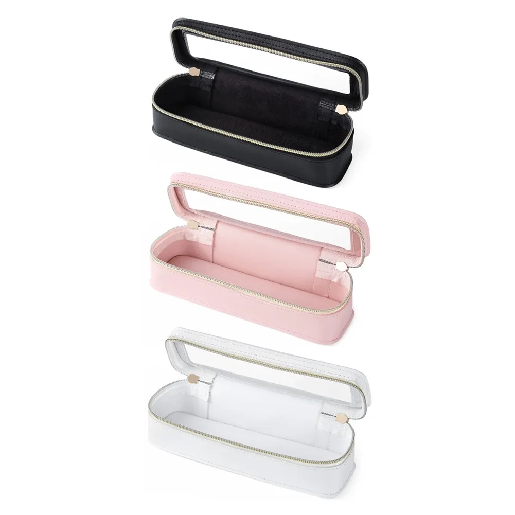 sac à pinceaux de maquillage en pu pour femmes, étui à pinceaux de maquillage transparent, sac de voyage à double fermeture éclair, sac de rangement pour pinceaux de maquillage, trousse de toilette de voyage