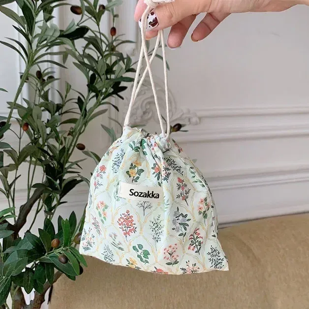 sacs à main de maquillage mignons pour femmes, sac de rangement pour cosmétiques de voyage, porte-monnaie pour rouge à lèvres et grill floral, portefeuille kawaii, petite pochette en poudre