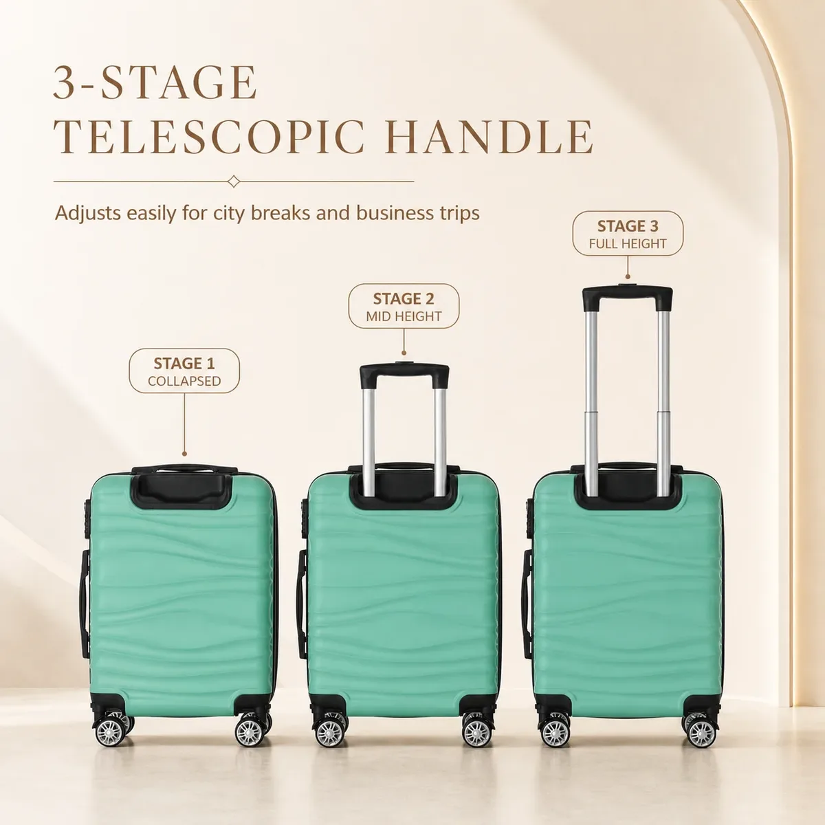 valise cabine 55*40*20cm, 20 pouces, compatible avec plusieurs compagnies aériennes, roues détachables, poignée télescopique à trois sections, plusieurs compartiments, coque rigide, affaires, voyages de week-end, cadeau de vacances