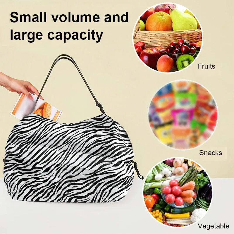 sacs de courses pliables, sac de rangement pliable avec poignée, sacs à main de camouflage de voyage portables, sac en nylon de grande capacité