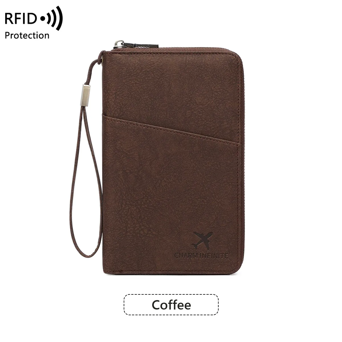 nouveau porte-passeport de voyage antivol rfid, unisexe, grande capacité, avec fermeture éclair, porte-documents, sac de rangement multifonctionnel