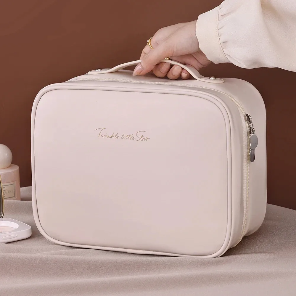 grande trousse de toilette en pu pour femmes, sac de maquillage et de soins de la peau, organisateur de cosmétiques de luxe