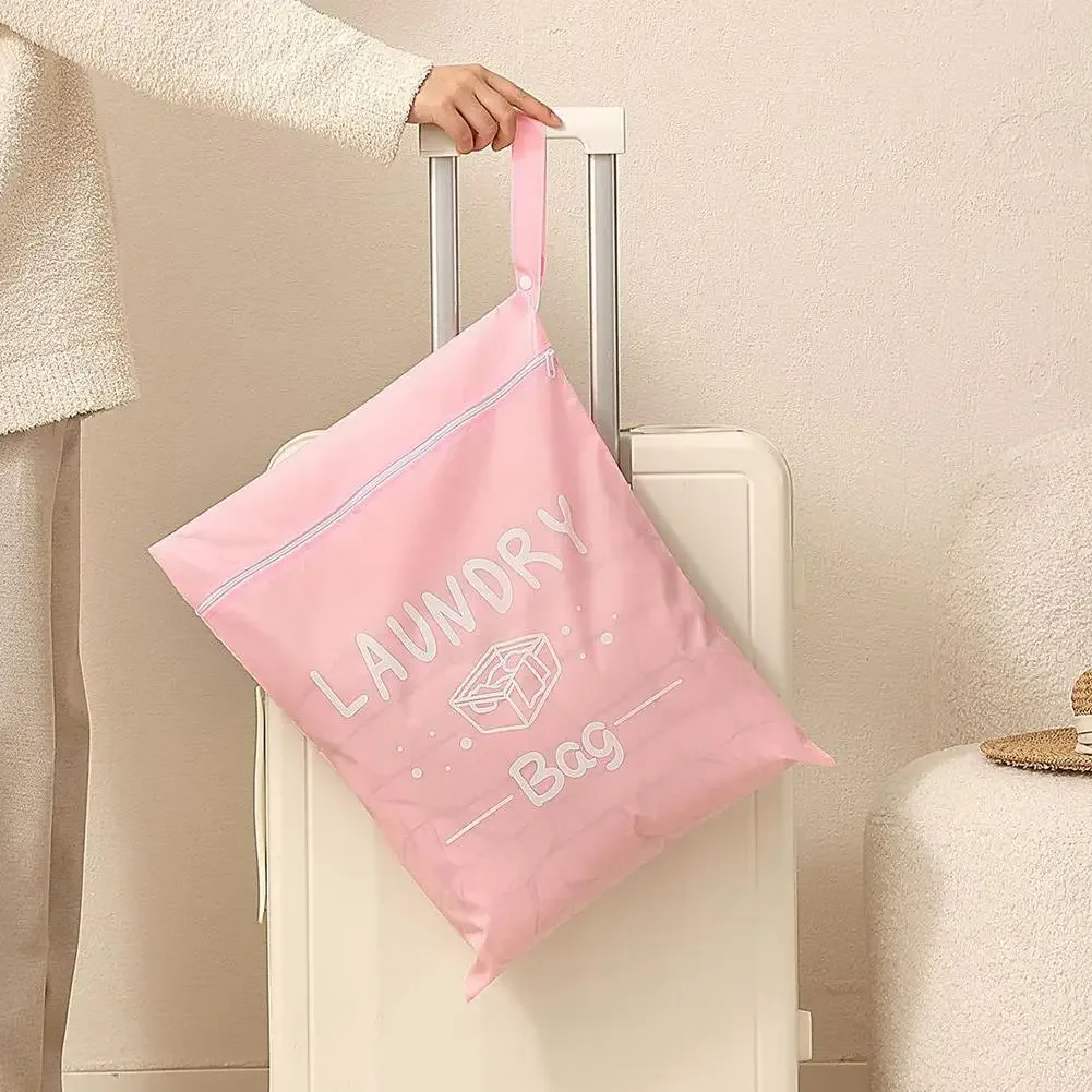 sac de lavage en nylon pour linge, pochette de rangement de voyage, organisateur de vêtements sales lavable en machine, sac à fermeture éclair coloré
