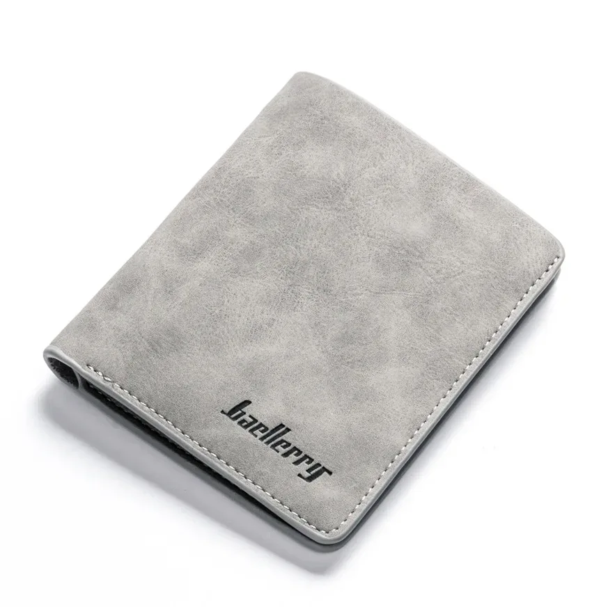 portefeuille court en cuir sablé fin pour homme baellerry, porte-cartes multiples, organisateur de cartes de permis de conduire simple et professionnel