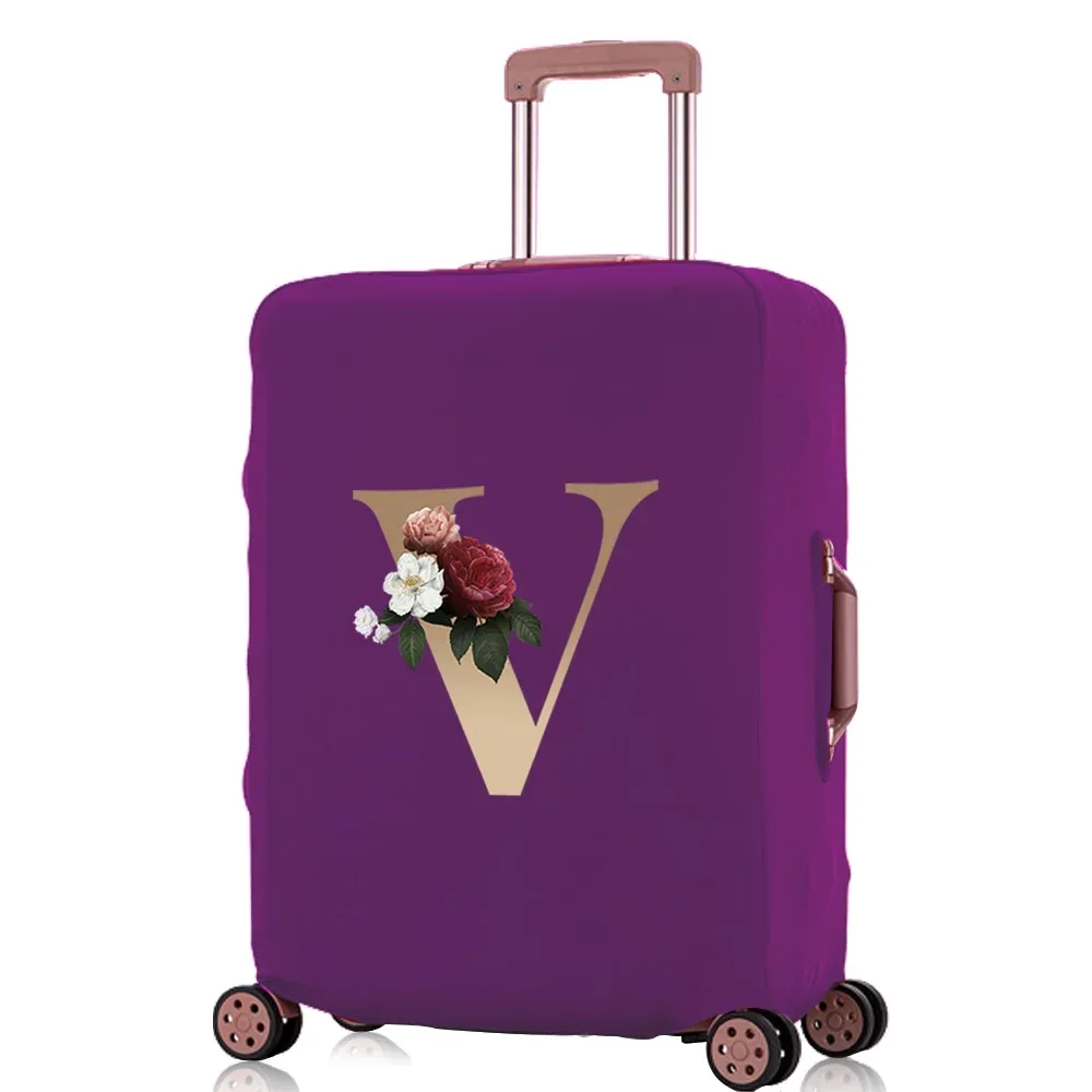 juste de protection élastique pour bagages, housses anti-poussière, motif lettre dorée, valise trolley, sac de voyage, 18-32