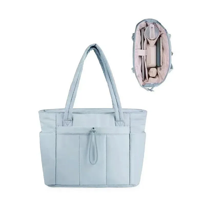 sac fourre-tout léger et portable pour femmes, sac de voyage matelassé, sac à bandoulière décontracté en noir et kaki, petits sacs fourre-tout pour femmes