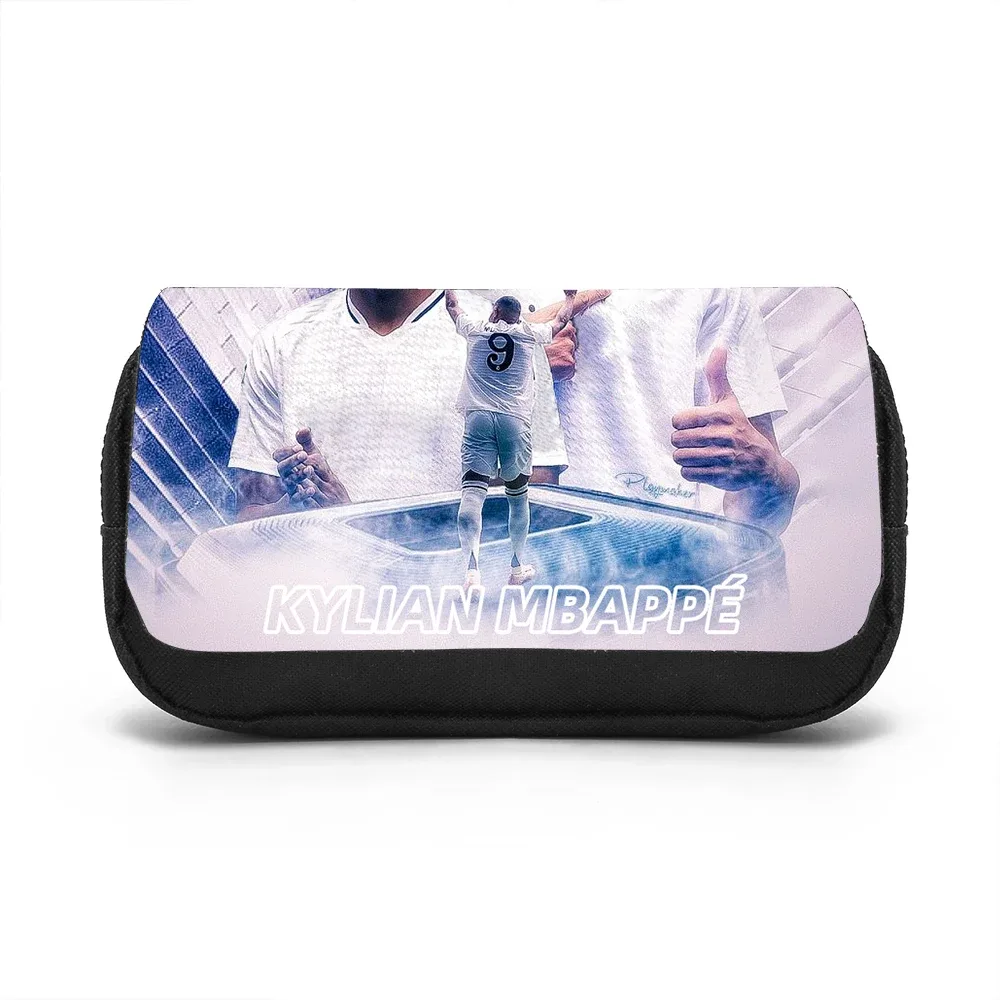 trousse de papeterie grande capacité double compartiment m-mbappe, motif étoile de football, pour étudiants