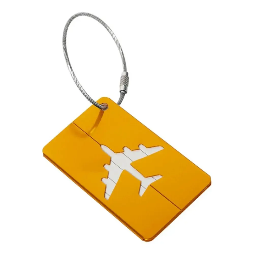 étiquettes de bagage de voyage en aluminium réutilisables étiquettes de valise boucle en acier inoxydable nom carte d'identité avec cordes étiquette de sac pour valise bagages