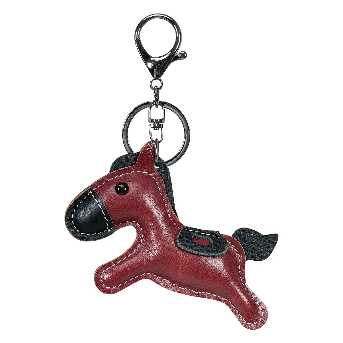 nouveau à la mode en cuir de vache véritable poney sac à main pendentif mignon cheval porte-clés sac à bagages accessoires porte-clés