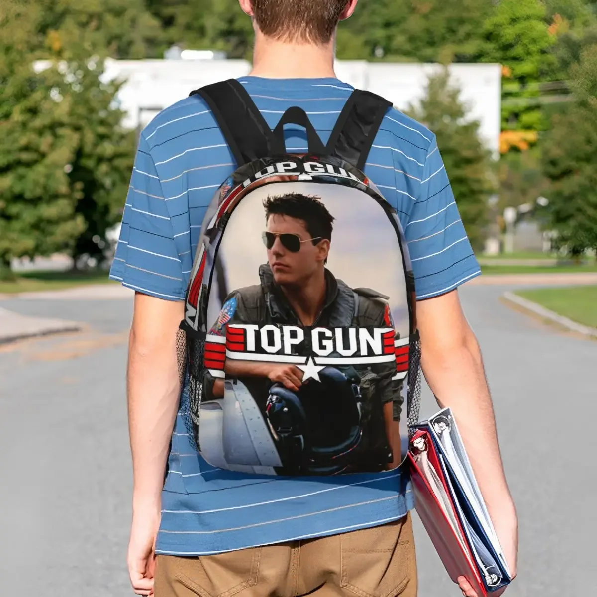 top gun tom cruise maverick sac à dos étudiant garçons filles bookbag enfants sac d'école ordinateur portable sacs à bandoulière pour hommes femmes
