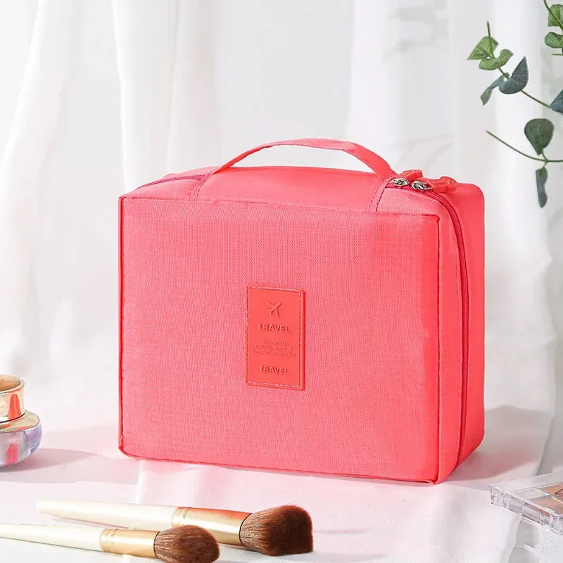 trousse de toilette de voyage à imprimé floral, organiseur de cosmétiques imperméable avec poignée pour femmes et filles