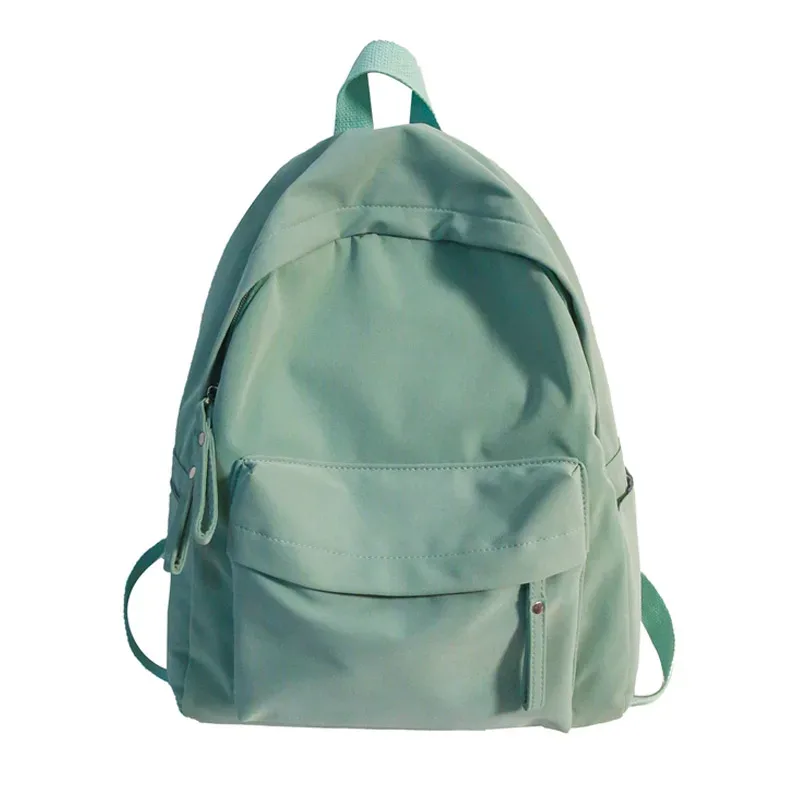 sac à dos simple de couleur unie pour femmes 2022 sacs d'école en nylon imperméable pour adolescentes sac à dos de voyage pour dames sac à bandoulière