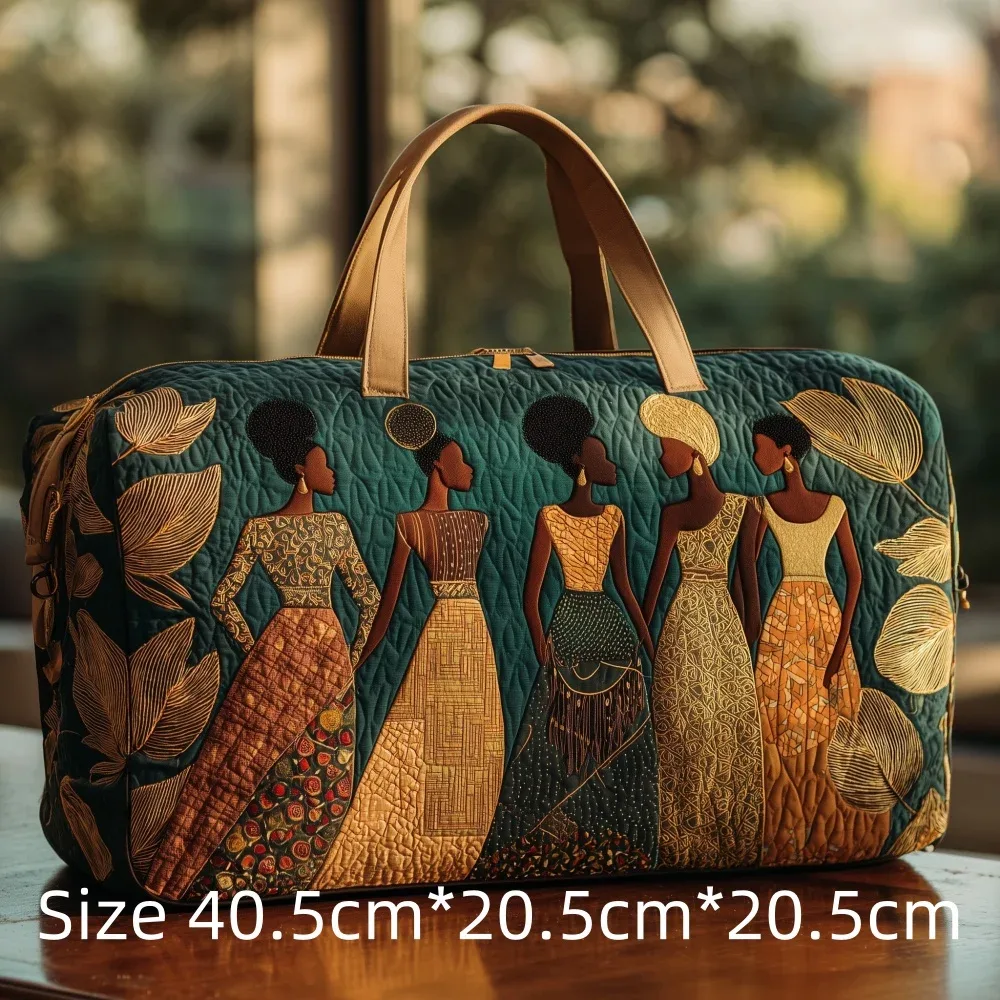 sac de voyage 3d matelassé afrique pour femme, sac de week-end bohème avec imprimé carte des femmes africaines, bagage cabine, sacs de festival uniques