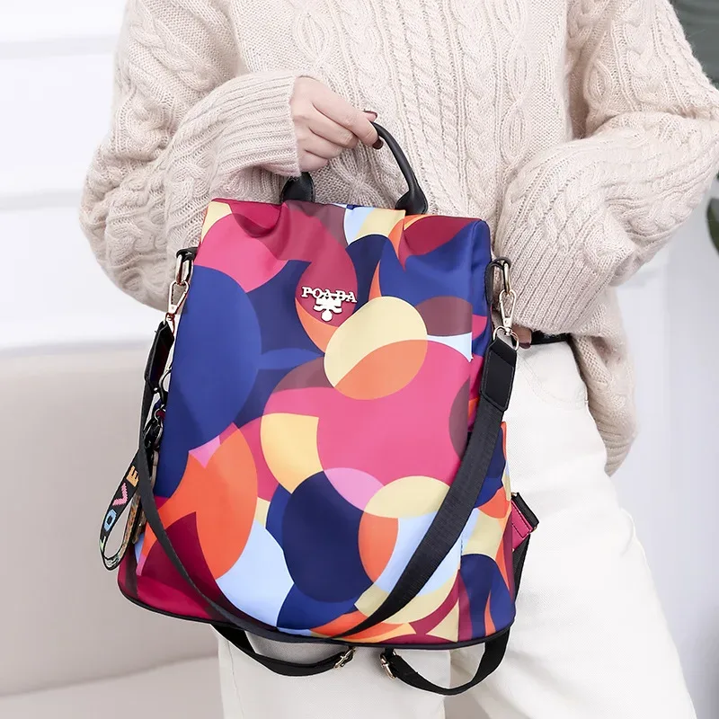 sac à dos en tissu oxford pour femmes, sacs à bandoulière à la mode, sacs d'école pour adolescents, sac à dos de voyage étanche imprimé de grande capacité