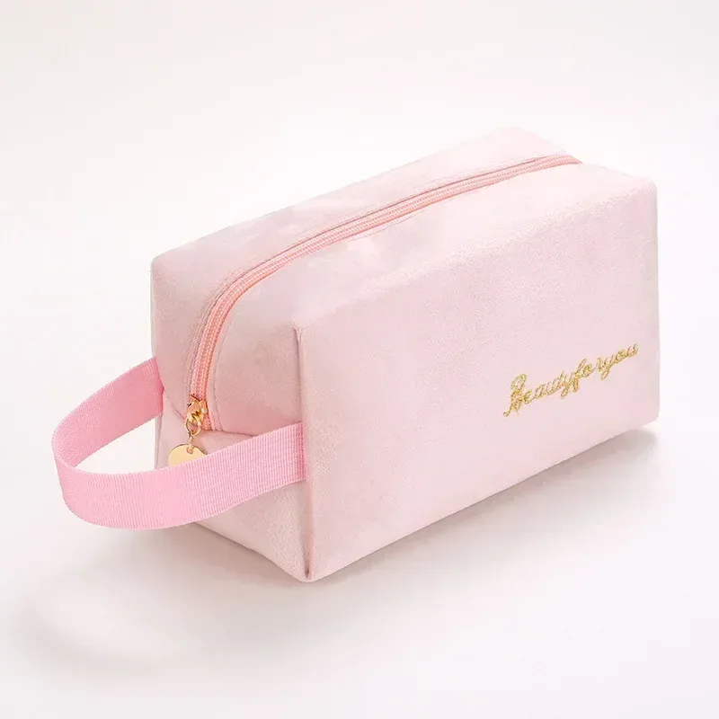 mode femmes sac cosmétique voyage serviette hygiénique maquillage articles de toilette lavage organisateur sac de rangement velours nécessaire maquillage pochette