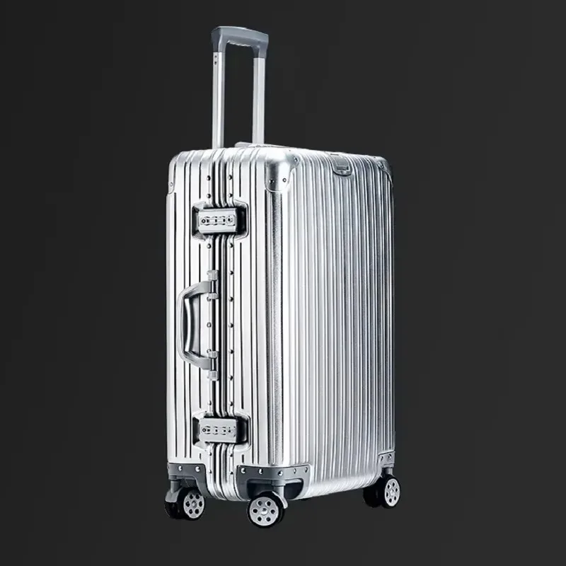 valise de voyage en alliage aluminium-magnésium 20/24/26/29 pouces, valise à roulettes, bagage à main, valise cabine