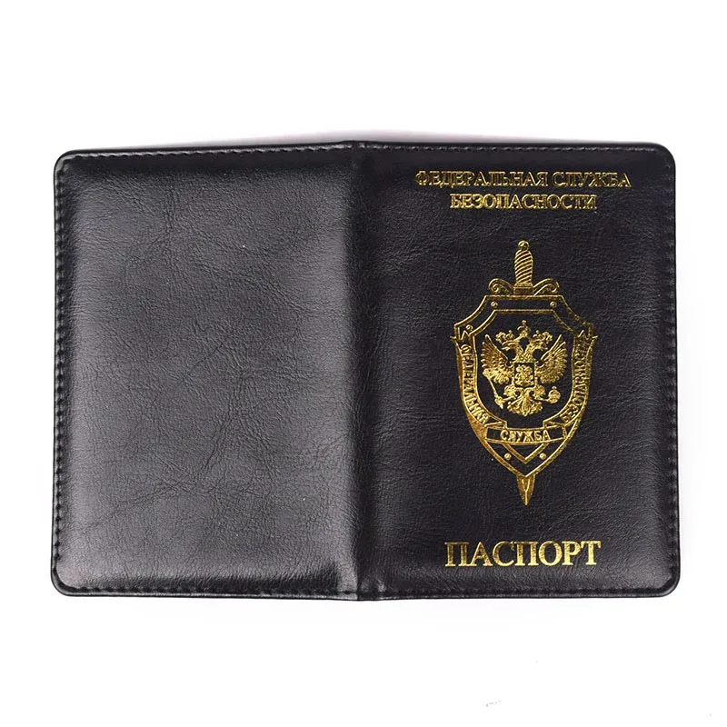 porte-passeport en cuir pu pour hommes et femmes, fsb de russie, service fédéral de sécurité russe, couverture de passeport de voyage, évaluation