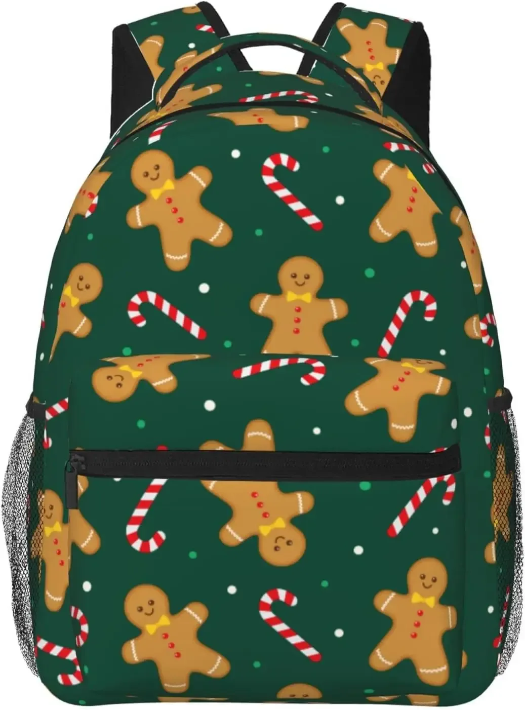sac à dos en pain d'épice de noël pour hommes et femmes, sac à dos pour ordinateur portable léger, cartable universitaire, sac à dos décontracté, sac de voyage, canne en bonbon