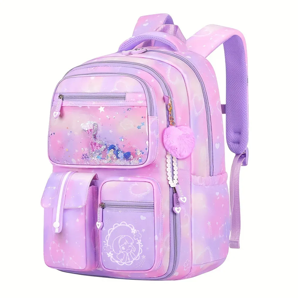 ensemble de 3 sacs à dos scolaires pour filles, mignons et élégants, grande capacité, protection de la colonne vertébrale, légers, sacs à dos pour enfants d'école primaire